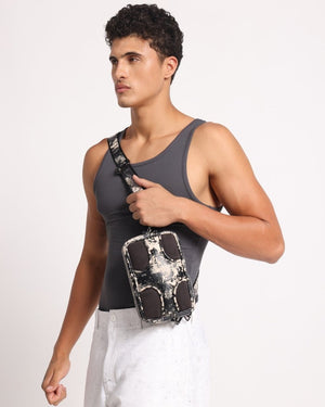 Muddled Unisex Sling Bag - Rusted Grain - Fetti