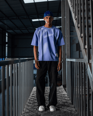 PEACE N PLEASURE BLUE WASH TEE - SULLITT