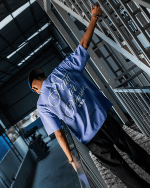 PEACE N PLEASURE BLUE WASH TEE - SULLITT