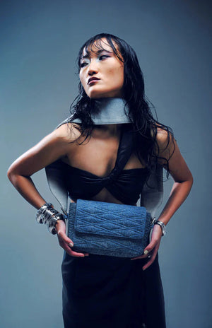 Porte Denim Messenger Bag - Fetti