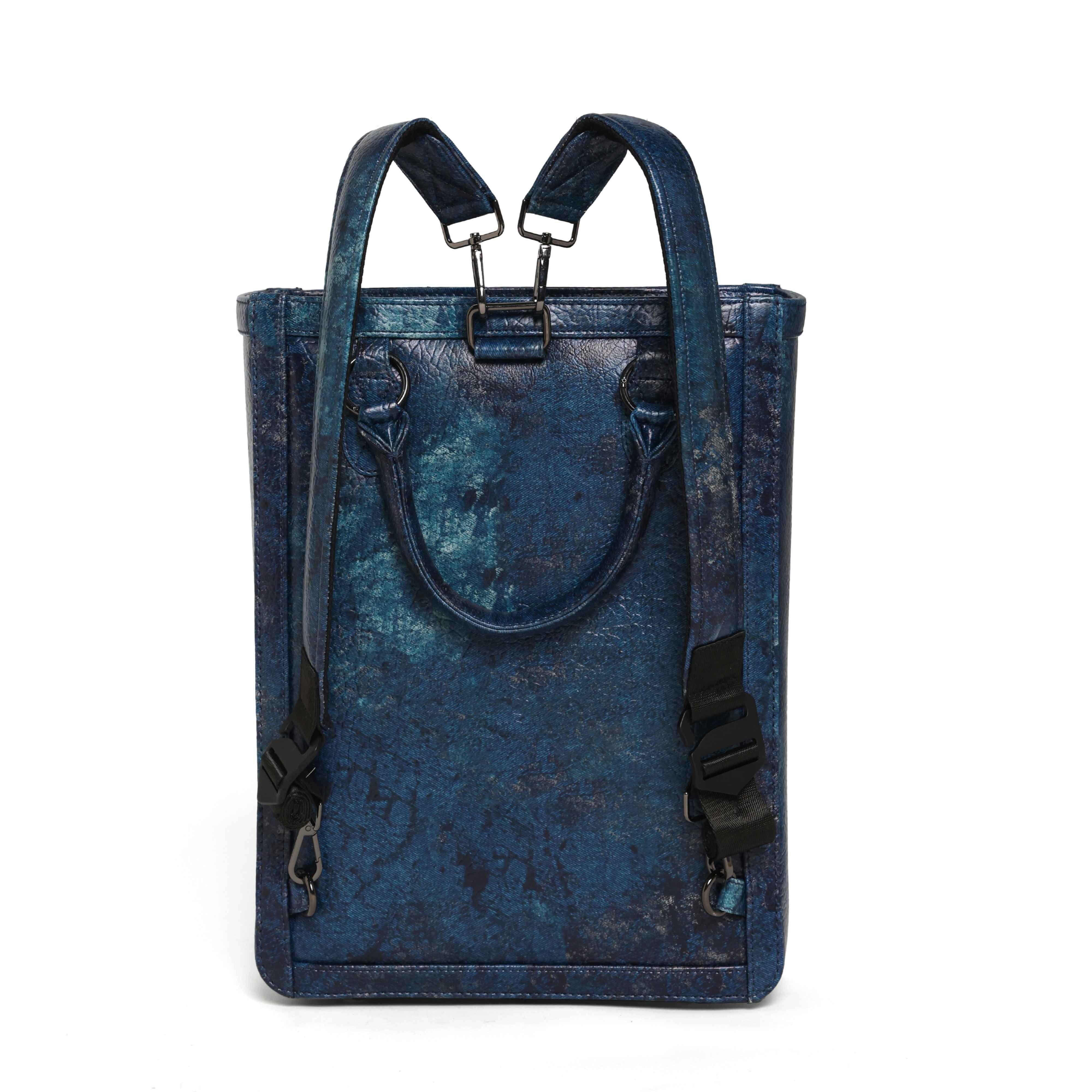 Muddled Shopper Tote cum backpack- Rusted Grain