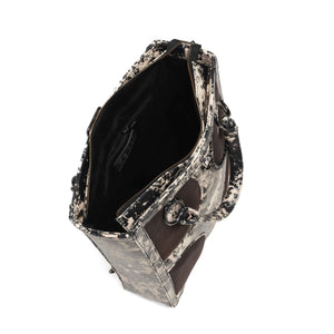 Muddled Shopper Tote cum backpack- Oxidized olive