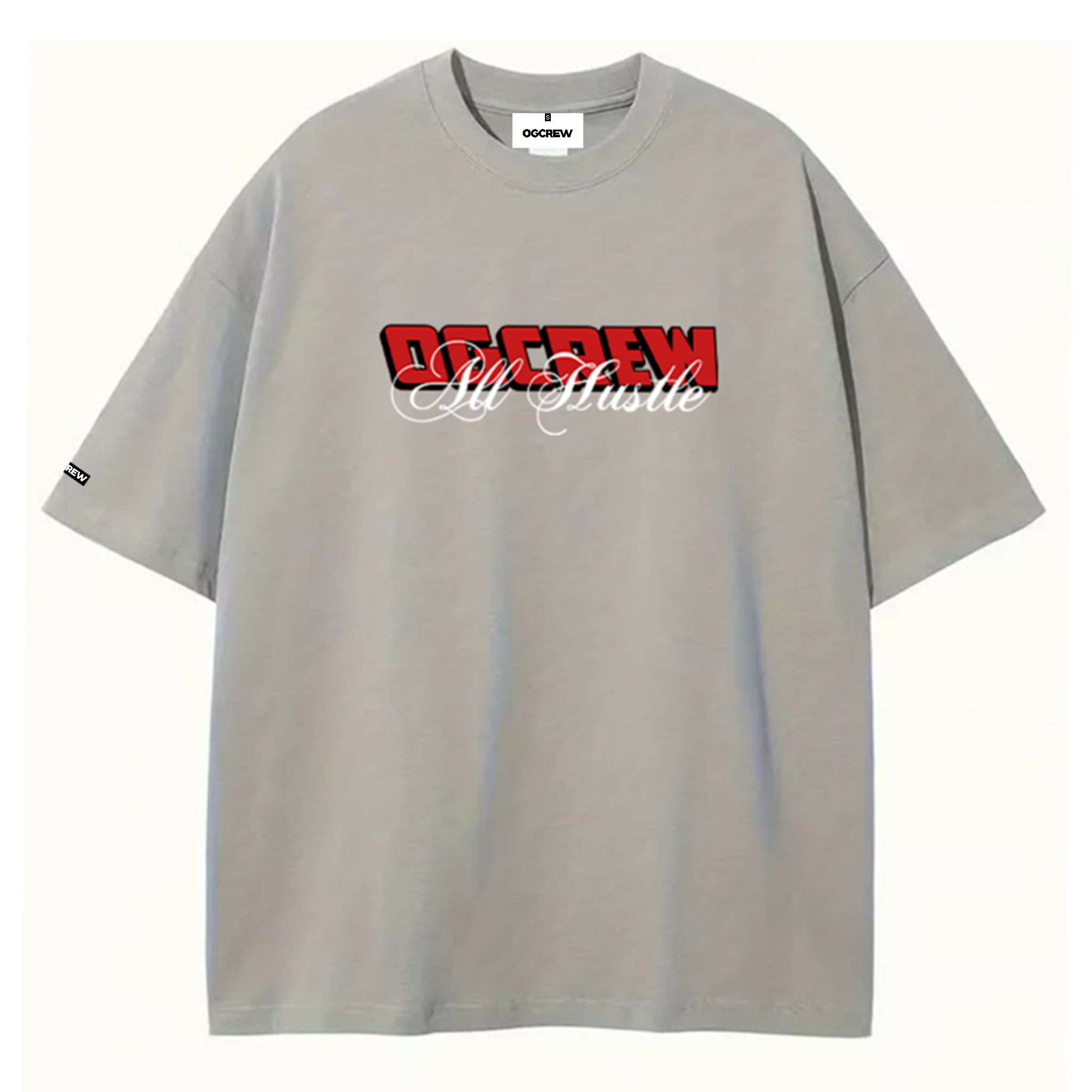 GREY ALL HUSTLE NO LUCK T-SHIRT