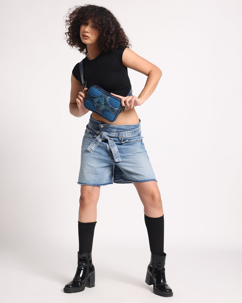 Muddled Unisex Sling Bag - Cracked Indigo - Fetti