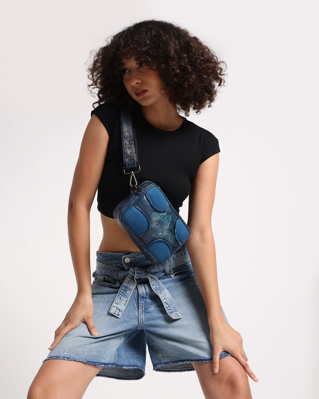 Muddled Unisex Sling Bag - Cracked Indigo - Fetti