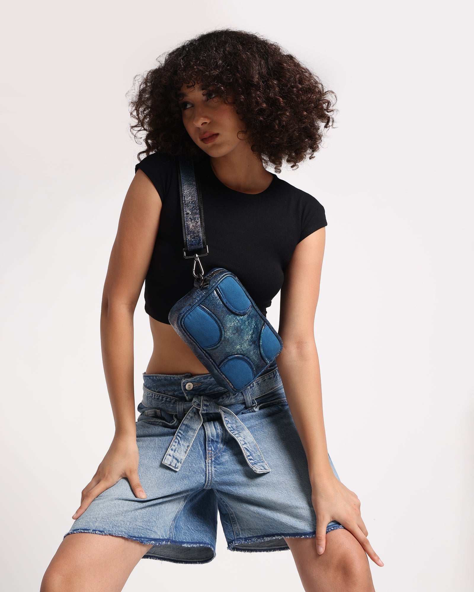 Muddled Unisex Sling Bag - Cracked Indigo - Fetti