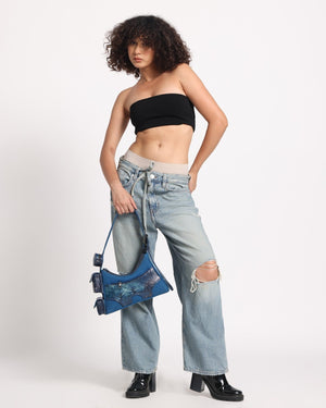 Muddled 3 Pocket Cargo Bag (Small) - Cracked Indigo - Fetti