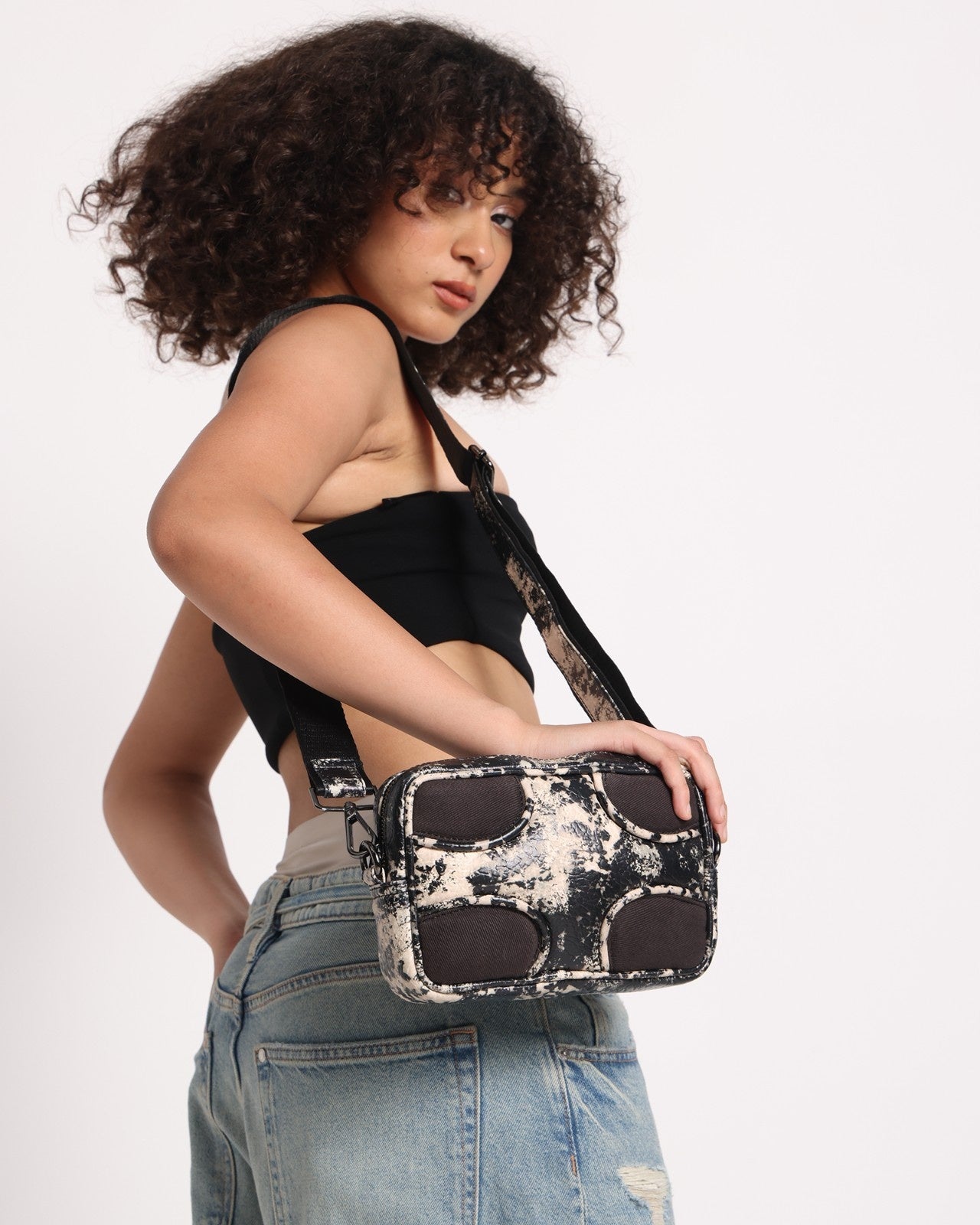 Muddled Unisex Sling Bag - Rusted Grain - Fetti