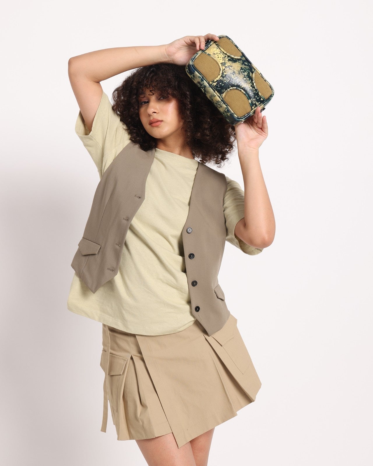 Muddled Unisex Sling Bag - Oxidized Olive - Fetti