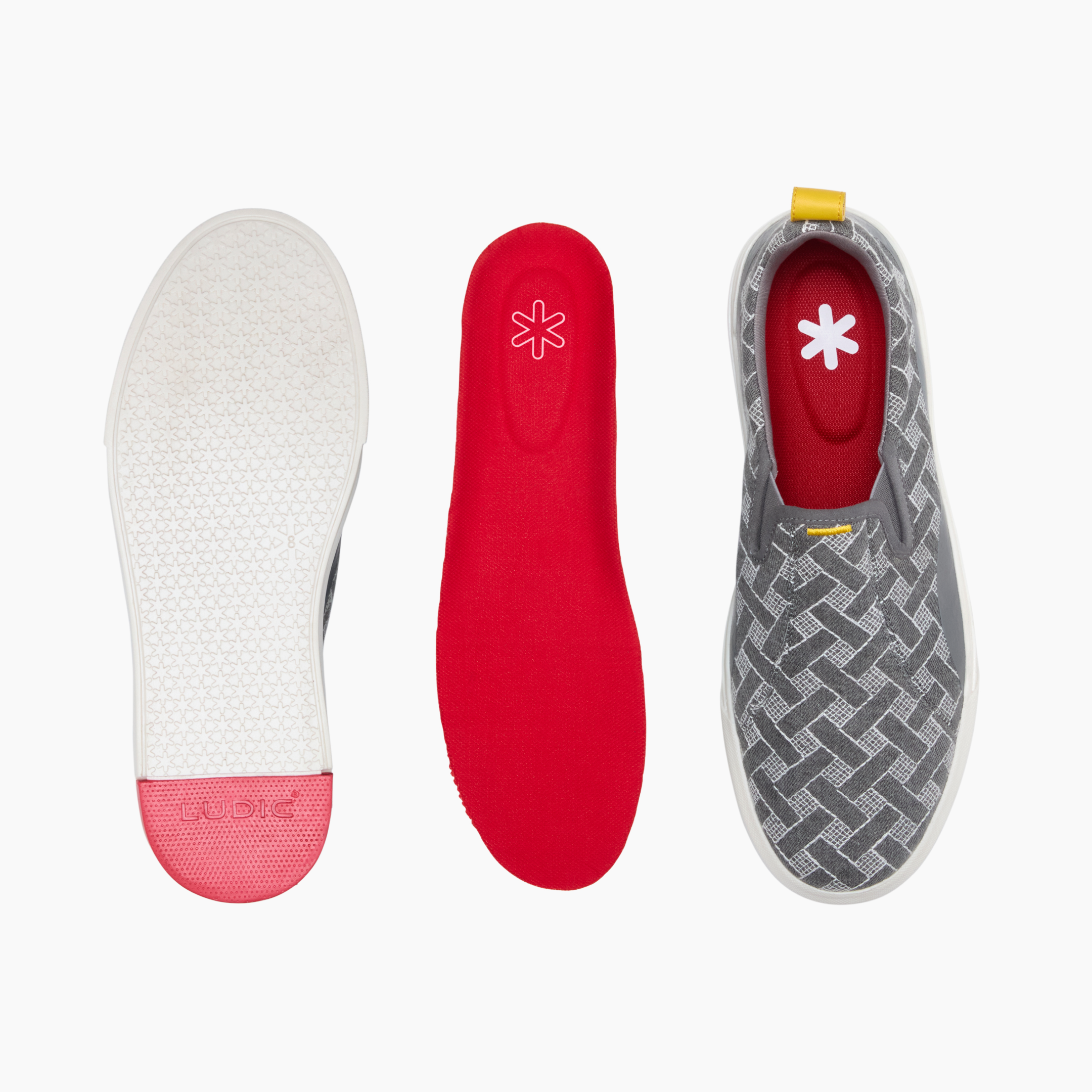 Ludic Piscator Grey Enhanced Canvas slip-on sneakers