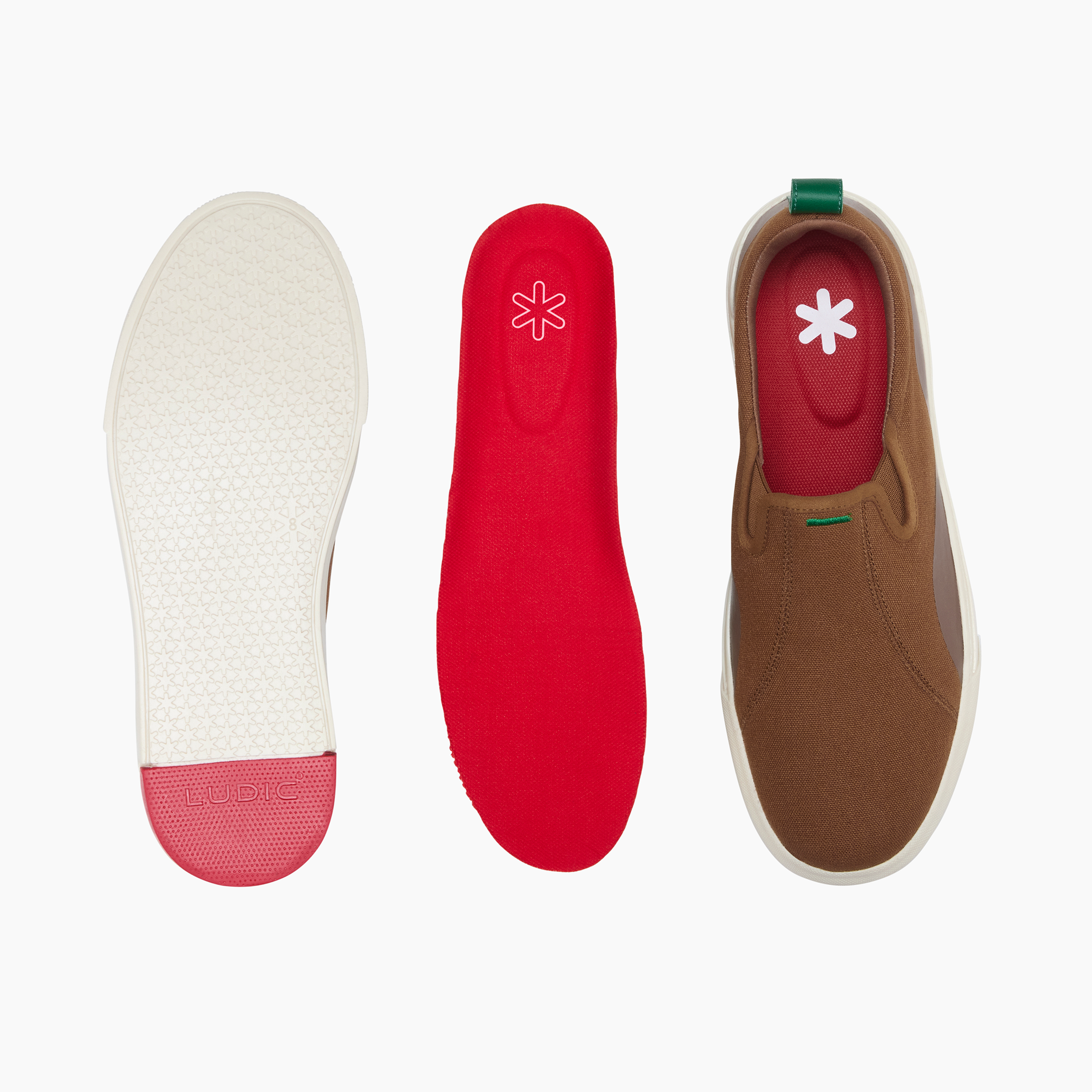 Ludic Petrichor Brown Enhanced Canvas slip-on sneakers