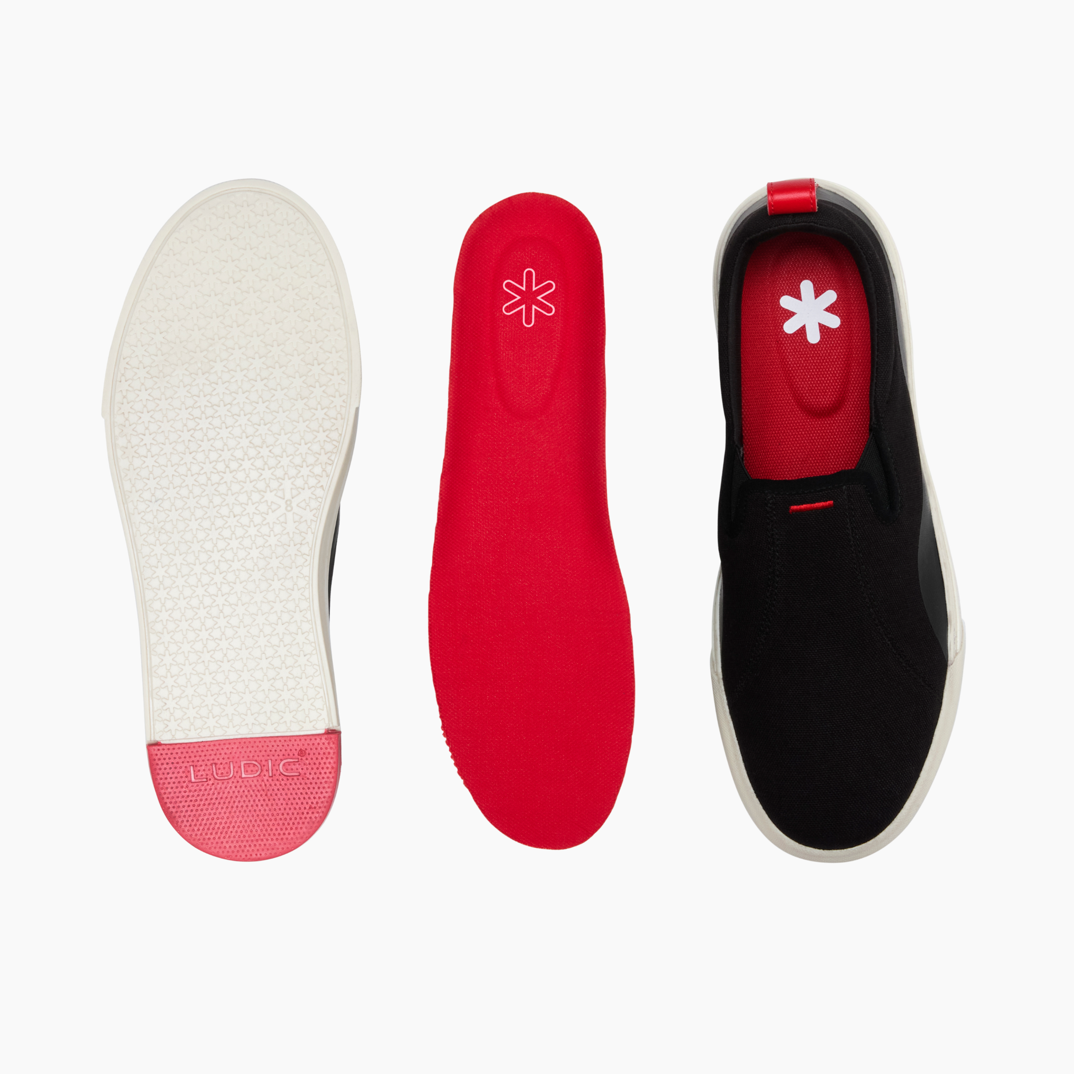 Ludic Orca Black Enhanced Canvas slip-on sneakers