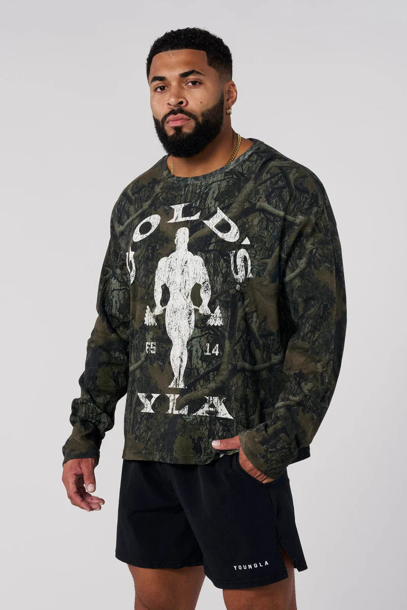 Young La 8047 - Gold's Gym Thermal Longsleeves 'Dark Tree Camo'