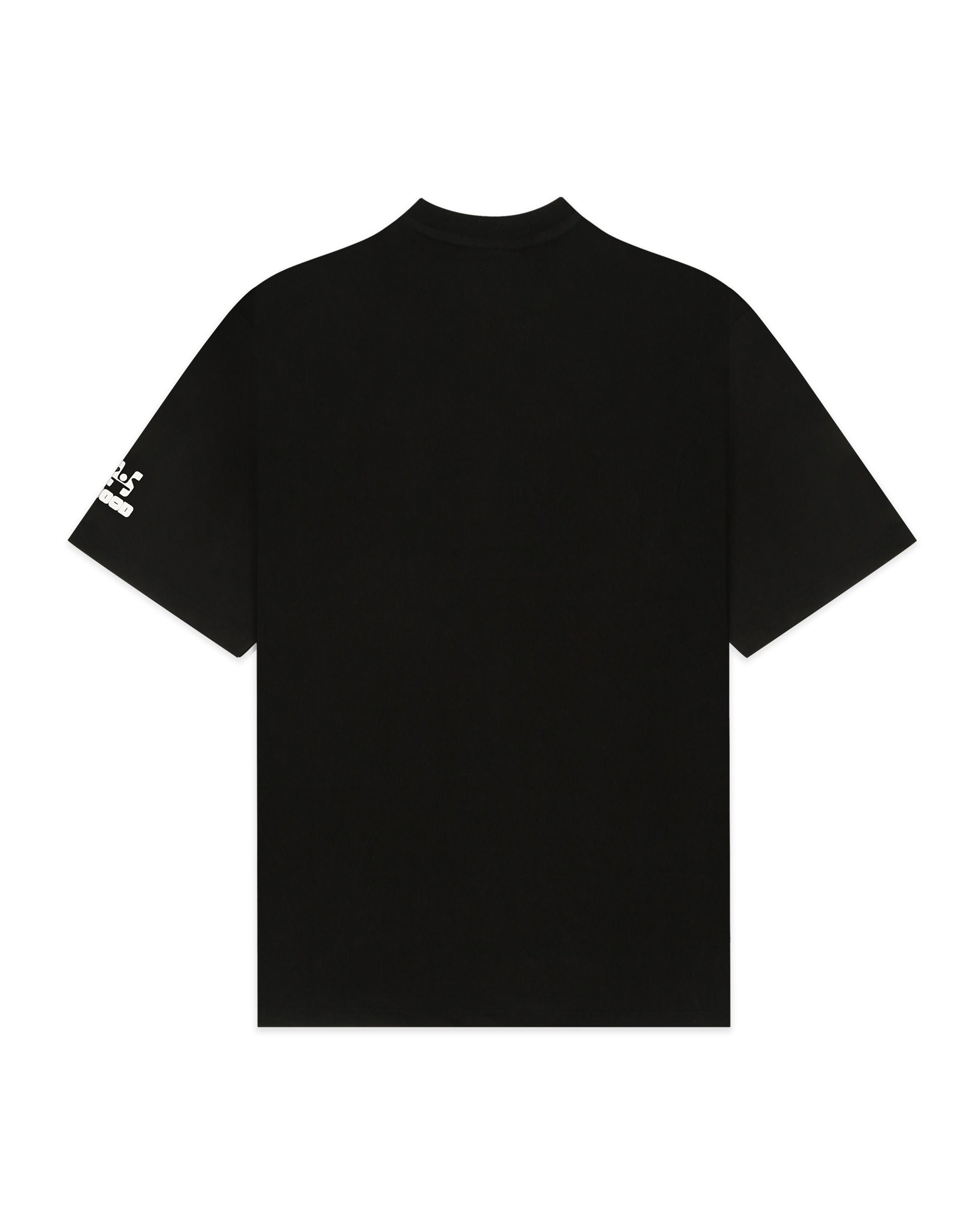 Black t-shirt on a white background