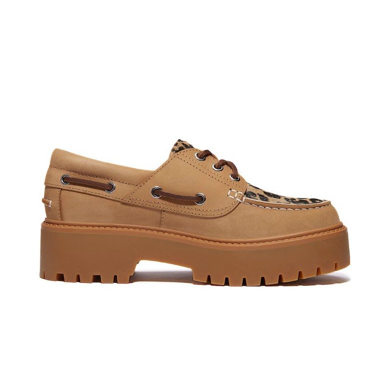 Timberland Stone Street Platform Boat Leopard Print (W)