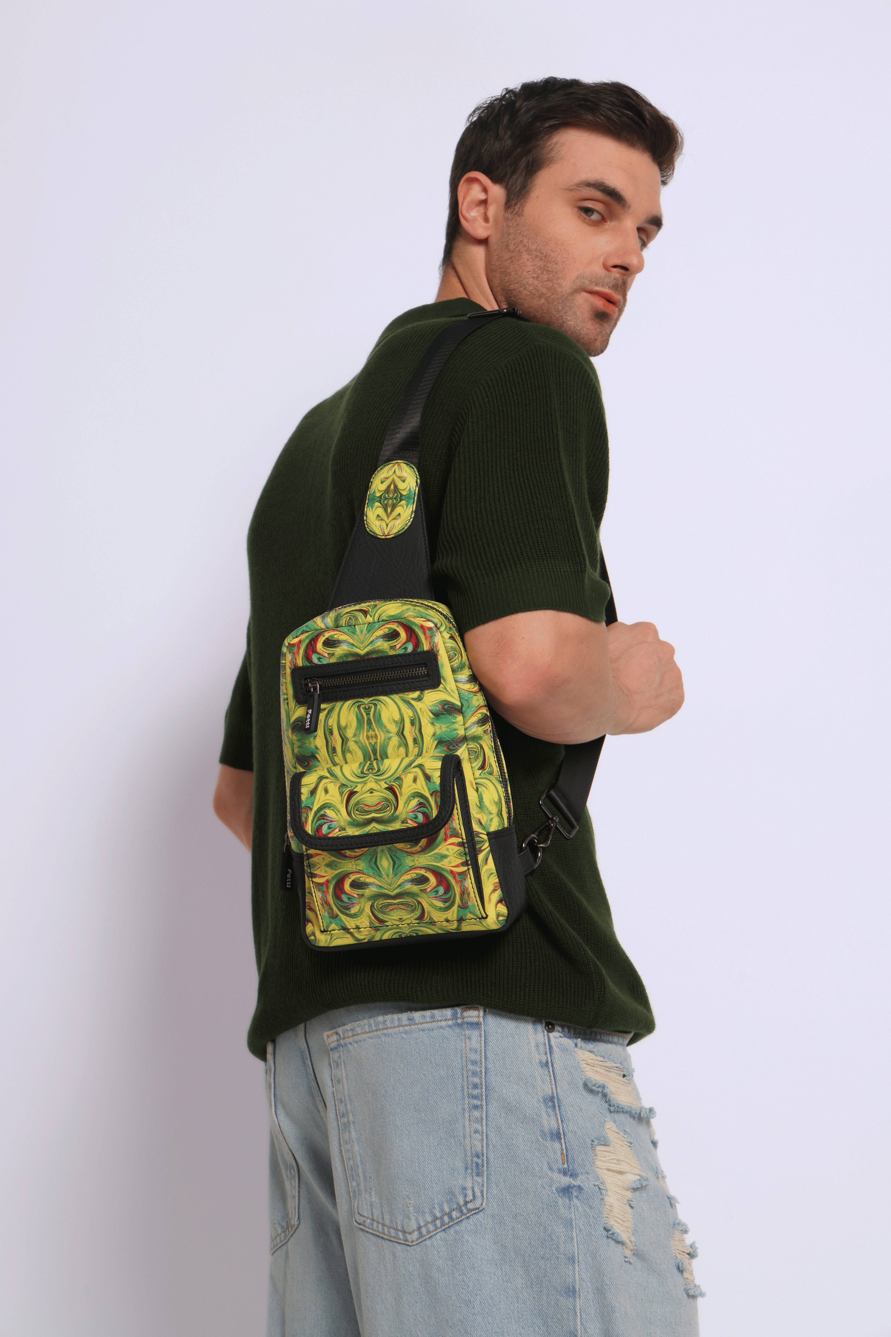 Kosmic Immersion Sling Bag - Helios Men - Fetti