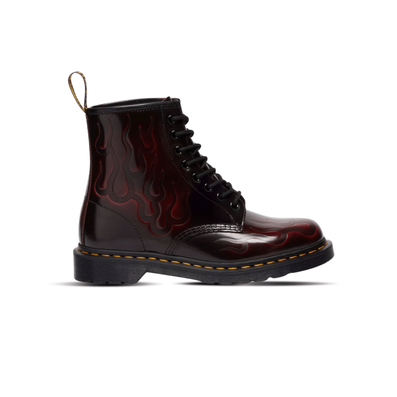 Dr Martens 1460 Inferno Arcadia Rub Off Leather Boots Cherry Red Arcadia
