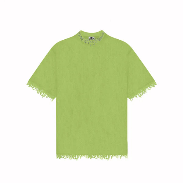 Drip Project Green Washed Denim Twill Tshirt