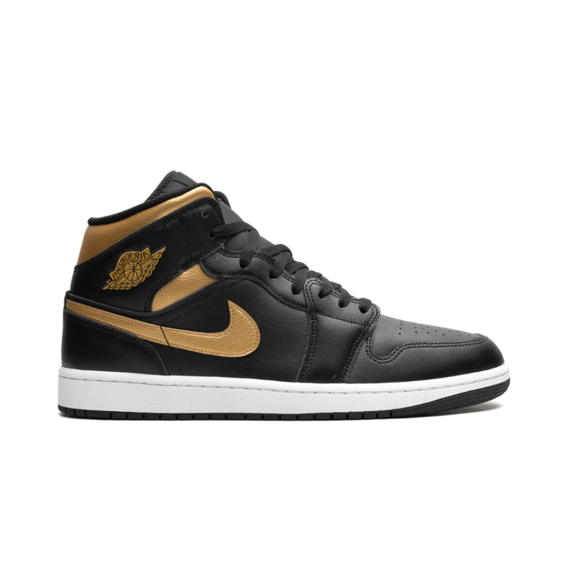 Jordan 1 Mid Black Metallic Gold