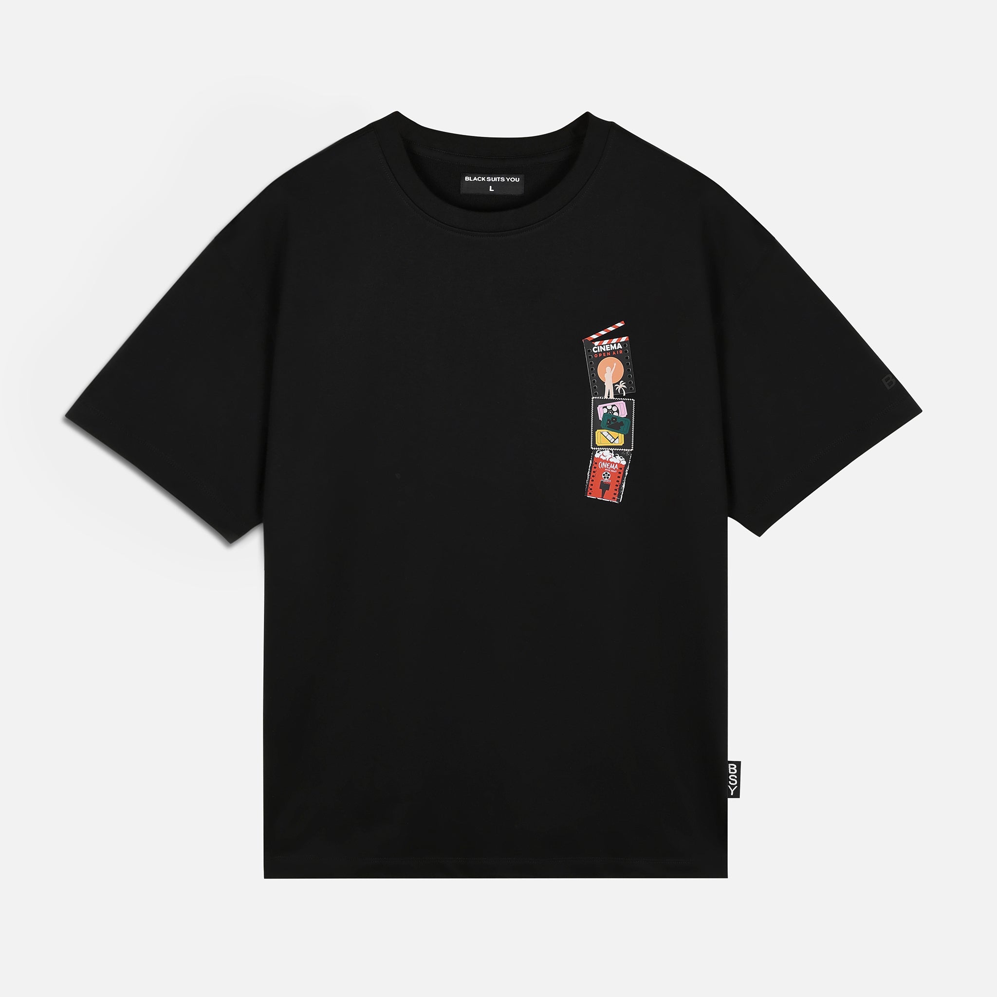 ACTION IN BLACK T-SHIRT