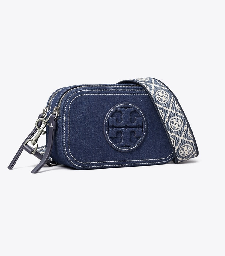 Tory Burch Mini Miller Denim Crossbody Bag Royal Navy