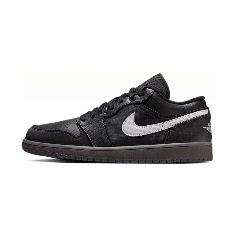 Air Jordan 1 Low Black White Dark Smoke Grey (REFLECTIVE SWOOSH)