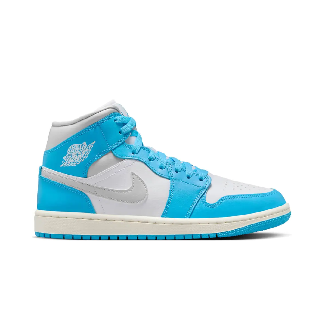 Jordan 1 Mid Dark Powder Blue White Sail Neutral Grey (W)