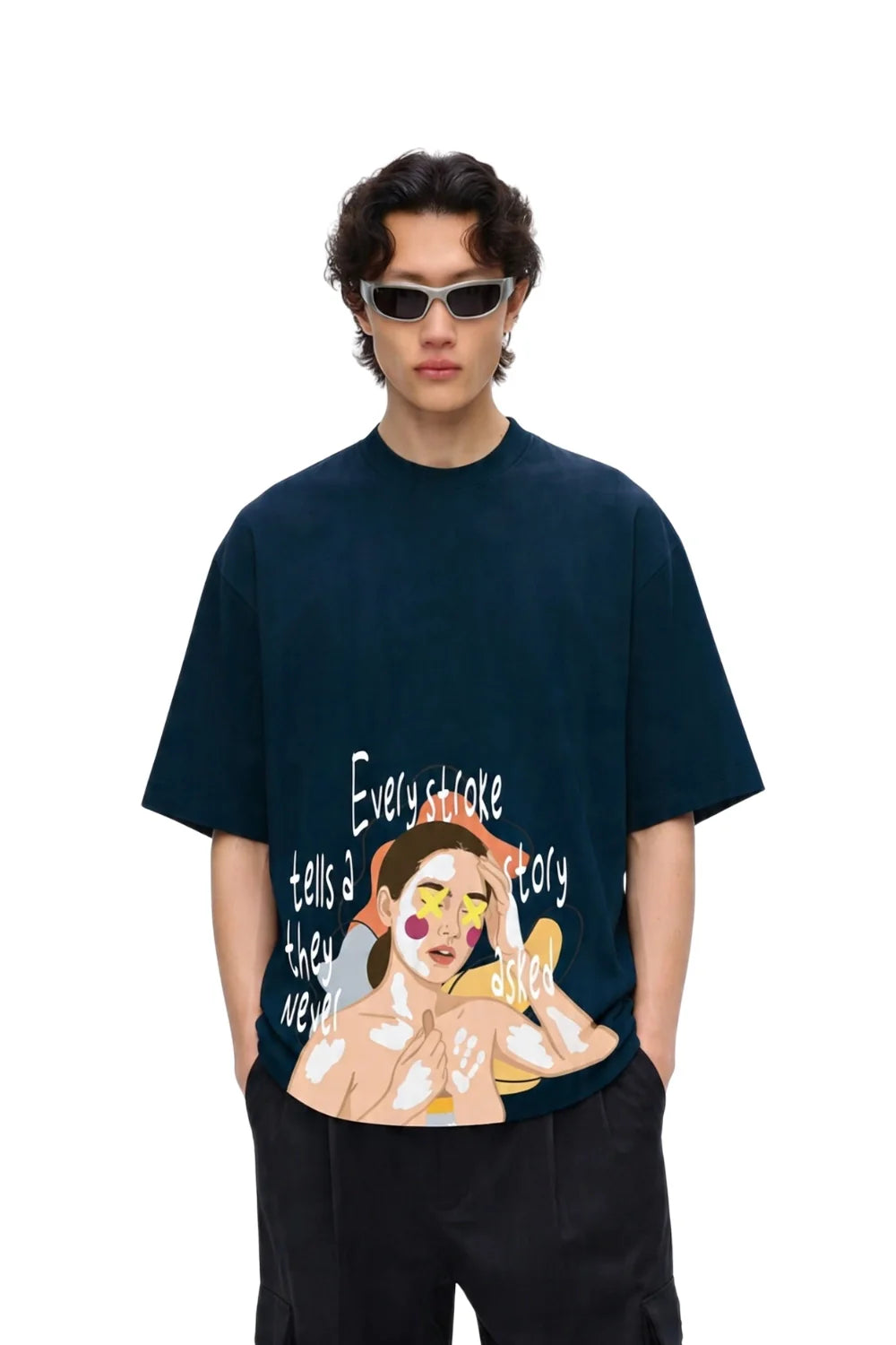 Stroke Story Oversized Graphic T-Shirt