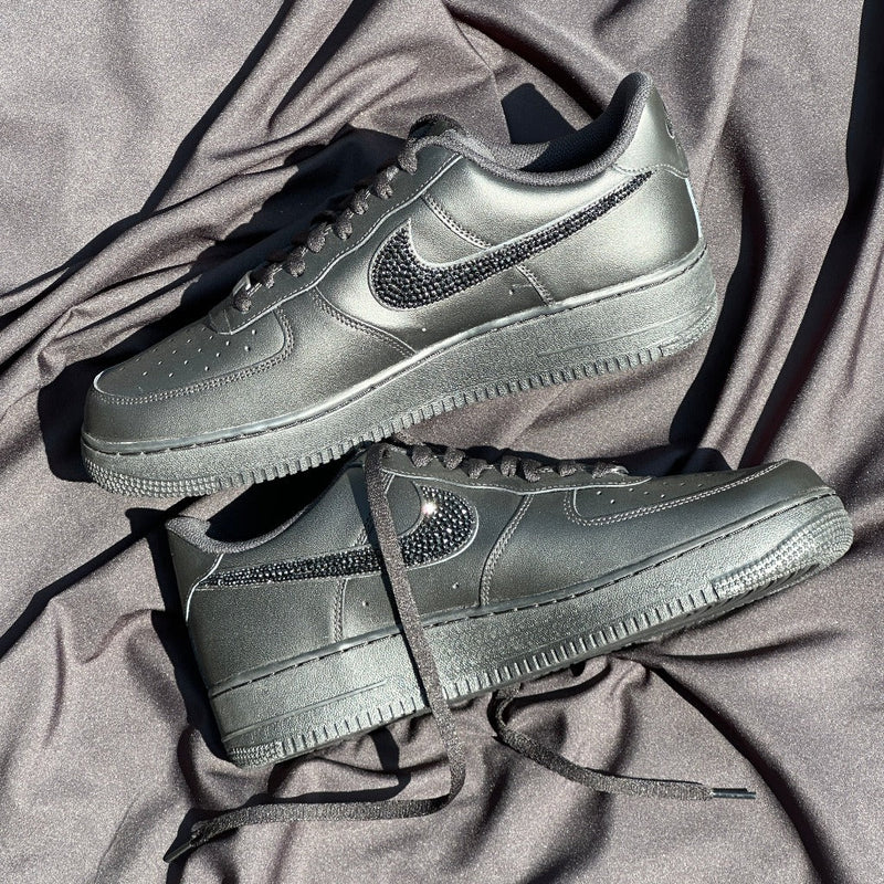 Nike Air Force 1 Low BLACK CRYSTAL SWOOSH