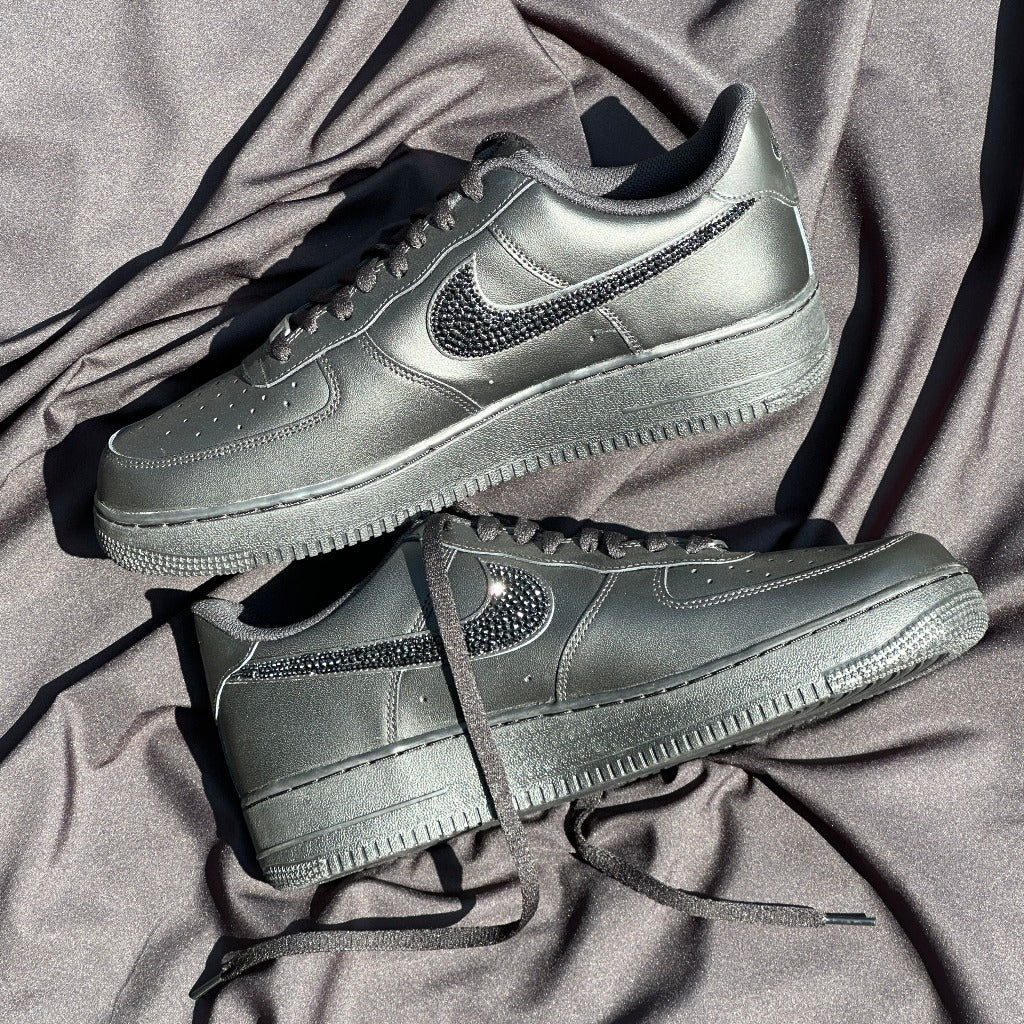 BLACK CRYSTAL SWOOSH AF1