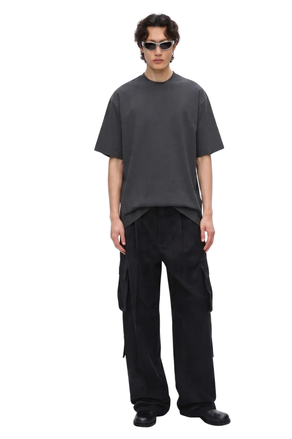 Lyvn Men's Solid Grey Oversized T-Shirt