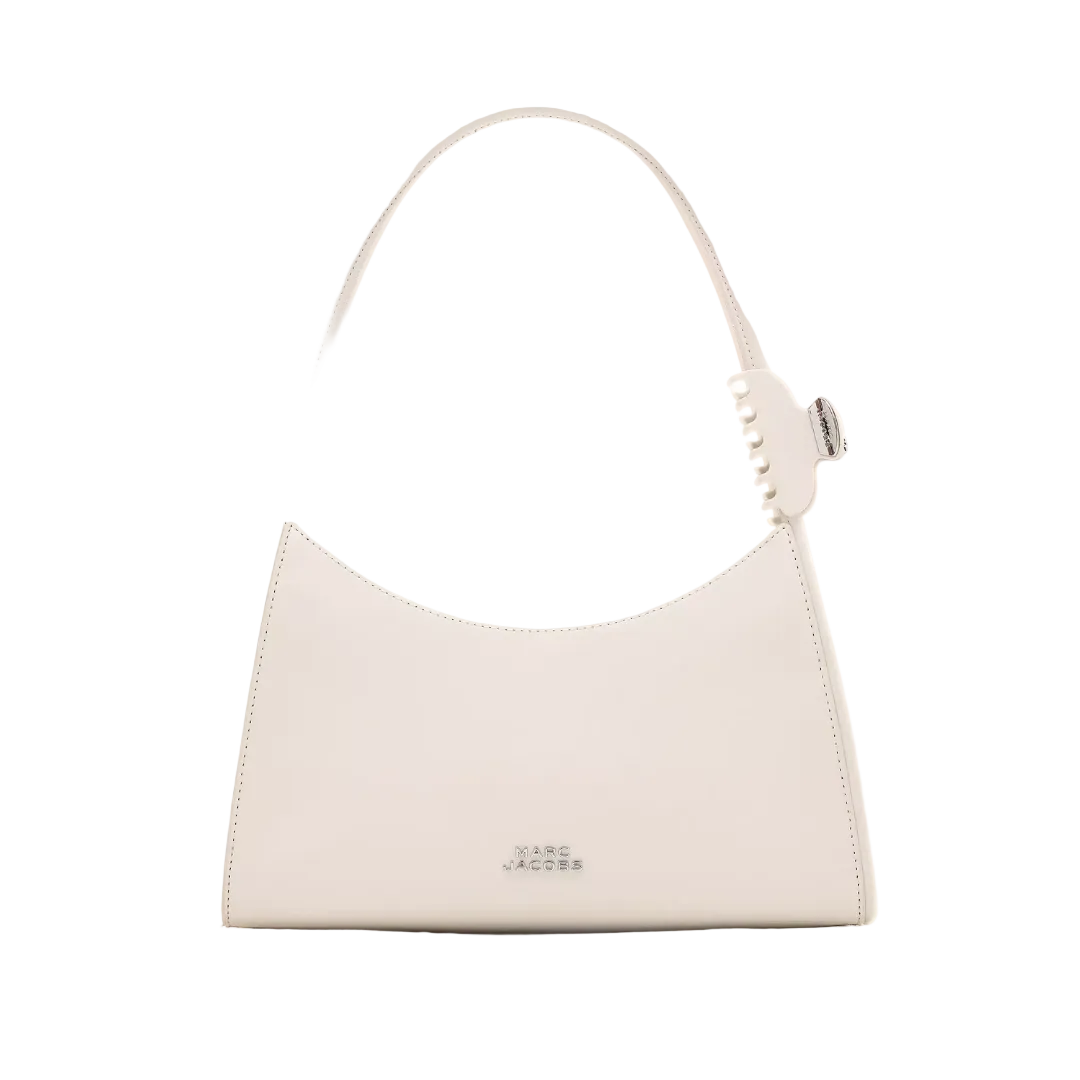 Marc Jacobs The Glam Claw Clip Shoulder Bag Cotton white