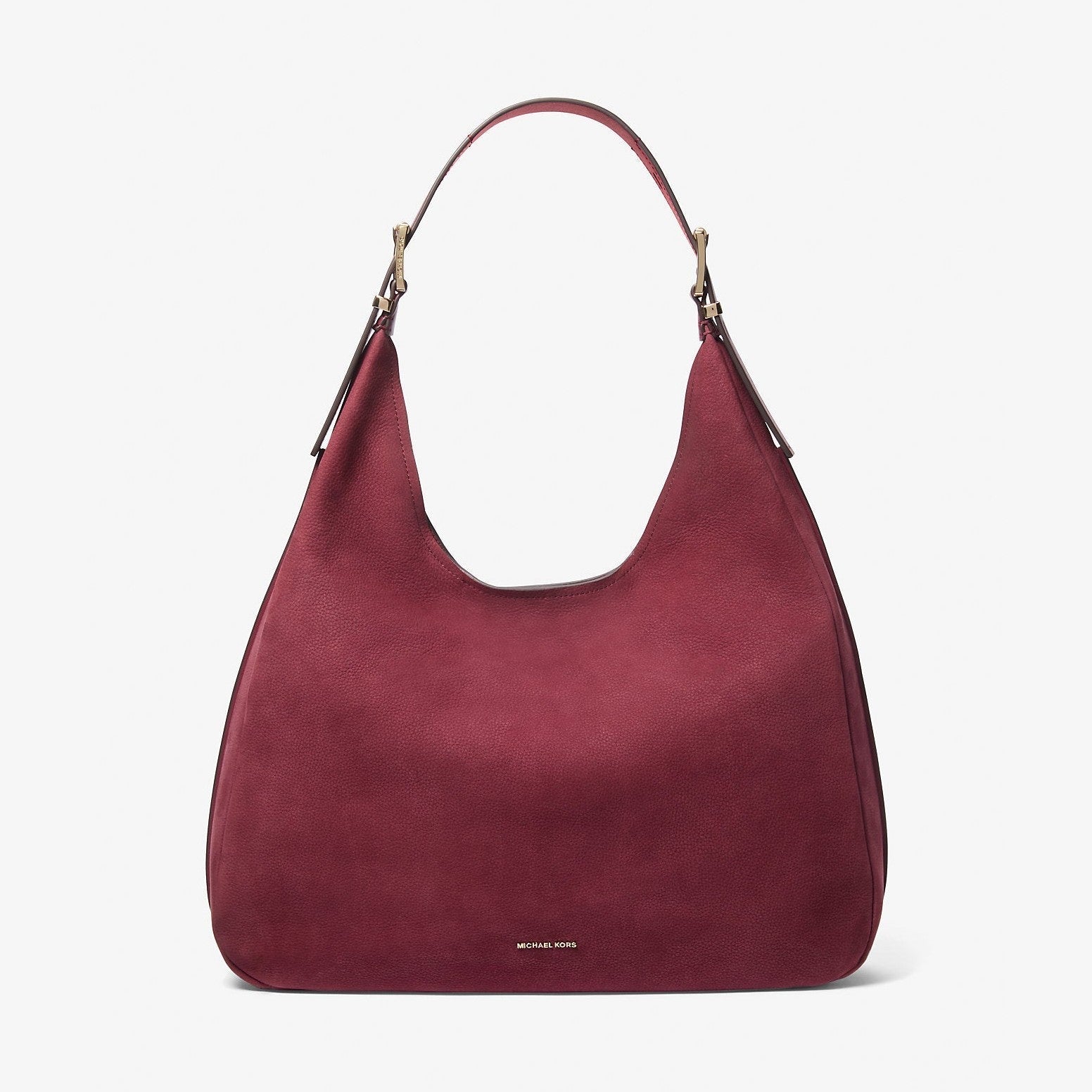 Michael Kors Nolita Large Nubuck Hobo Shoulder Bag Mulberry