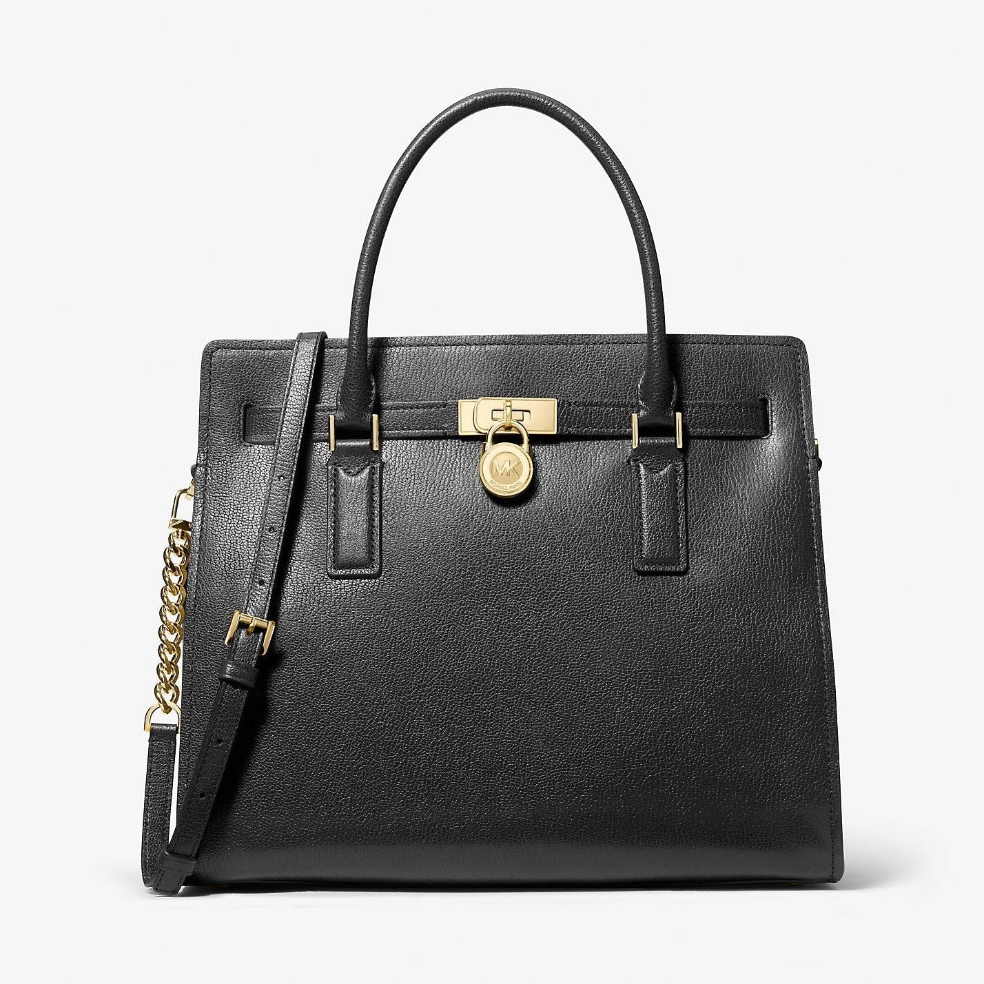 Michael Kors Hamilton Moderne Large Leather Satchel Black