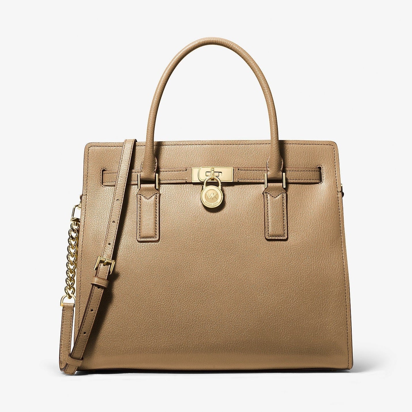 Michael Kors Hamilton Moderne Large Leather Satchel Husk