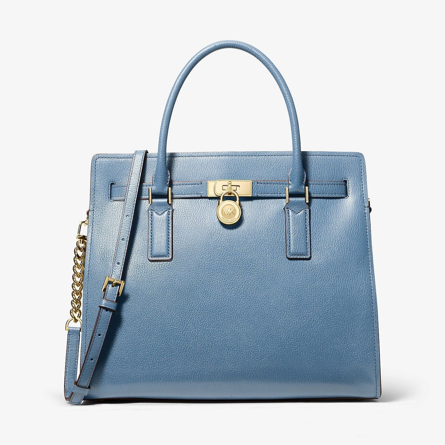 Michael Kors Hamilton Moderne Large Leather Satchel French Blue