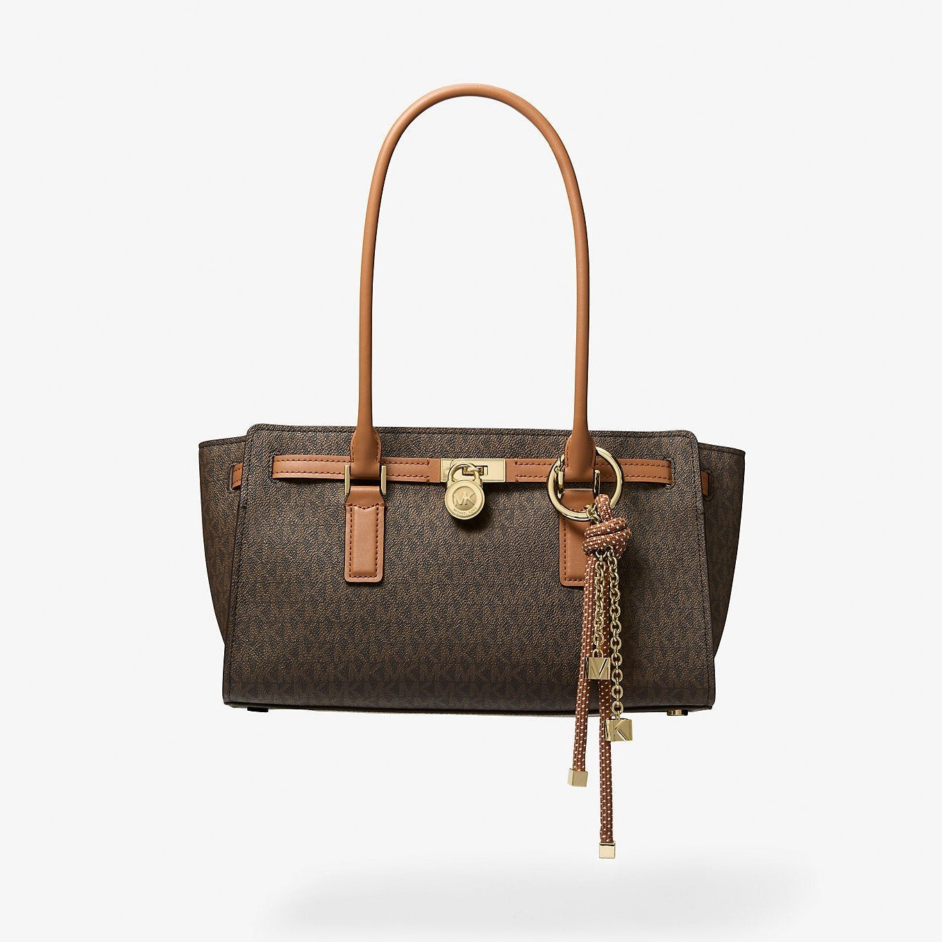 Michael Kors Hamilton Moderne Small Signature Logo Satchel Brn-Acorn