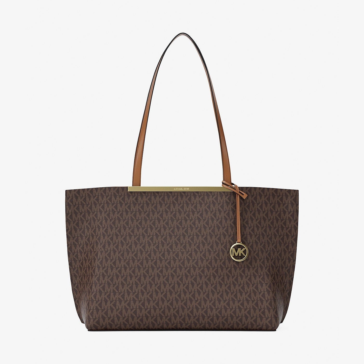 Michael Kors Evelyn Large Signature Logo Tote Bag Brn-Acorn