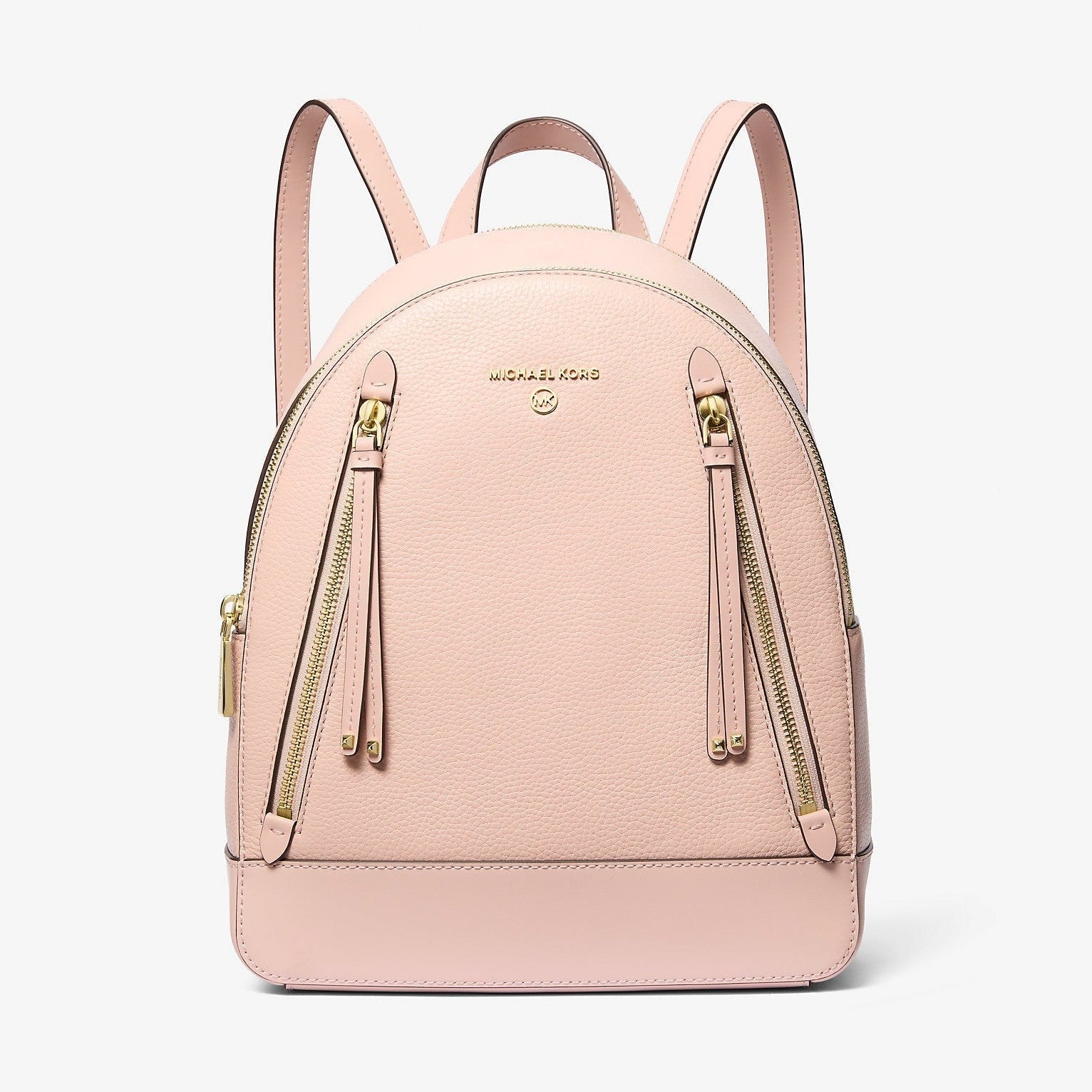 Michael Kors Brooklyn Medium Pebbled Leather Backpack Soft Pink