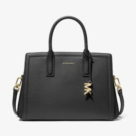 Michael Kors Laila Medium Leather Satchel Black
