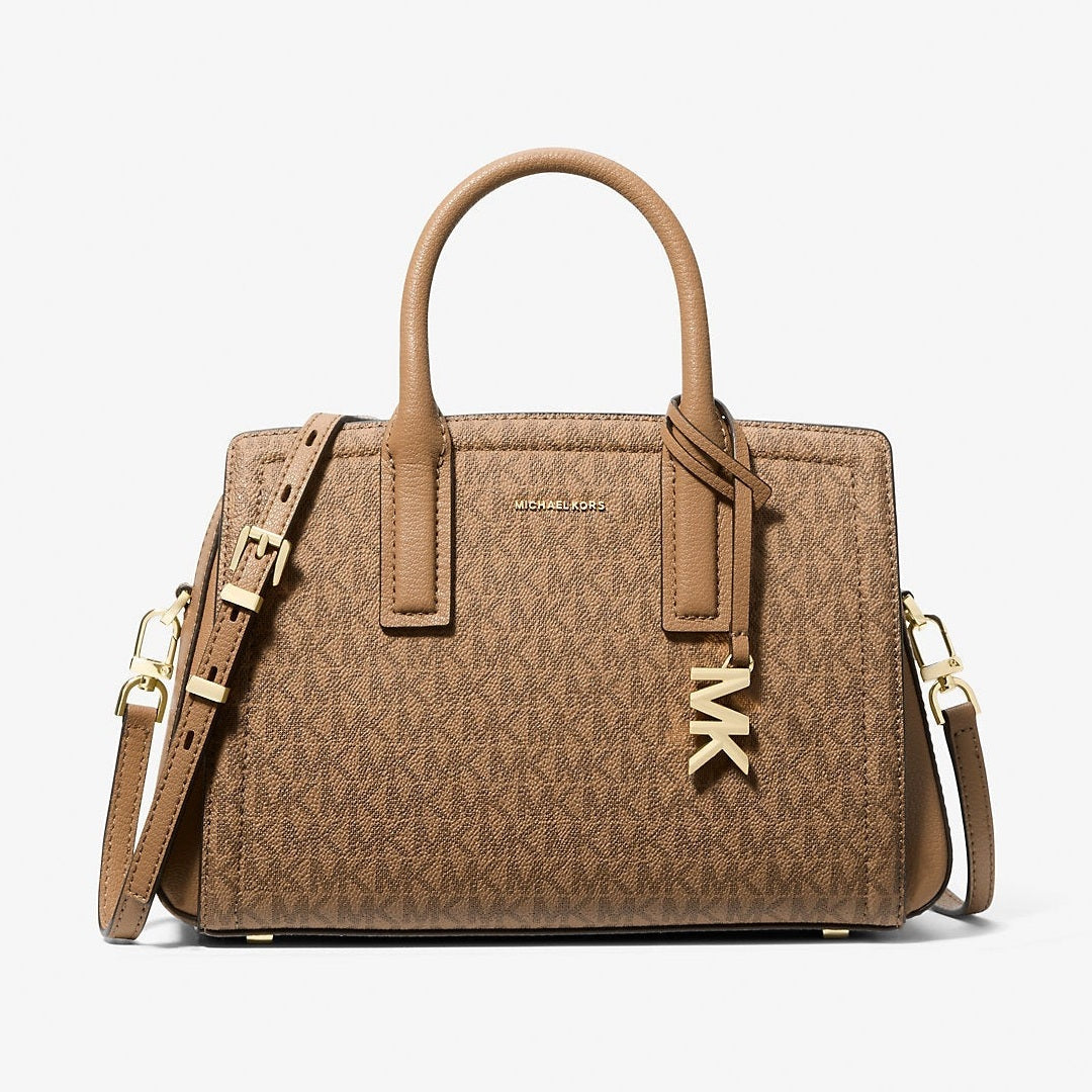Michael Kors Laila Small Signature Logo Satchel Husk