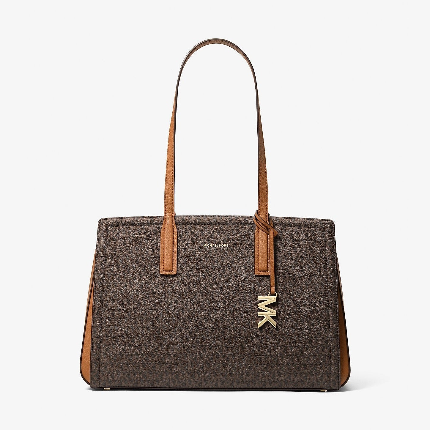 Michael Kors Laila Medium Signature Logo Tote Bag Brn-Acorn