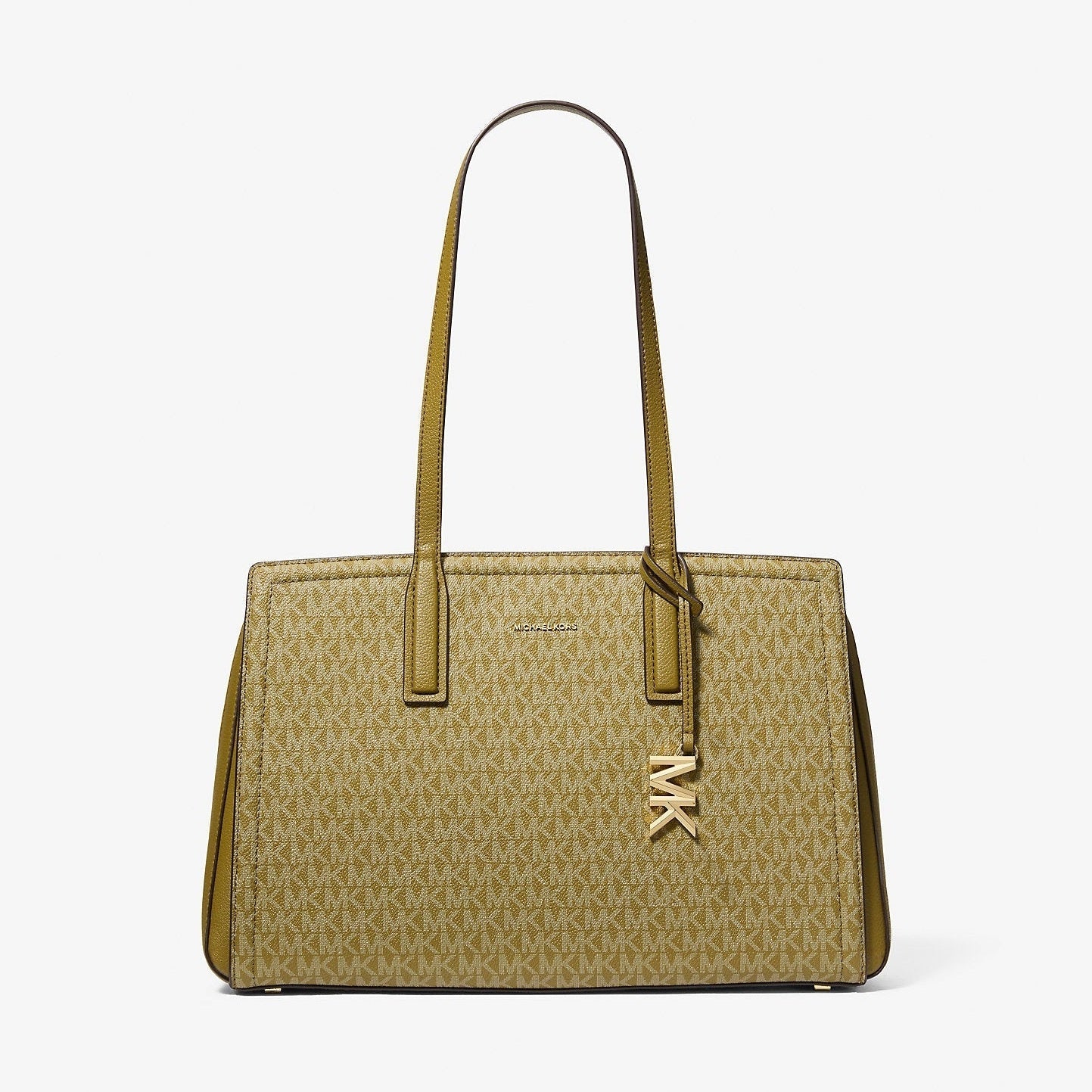 Michael Kors Laila Medium Signature Logo Tote Bag Pistachio
