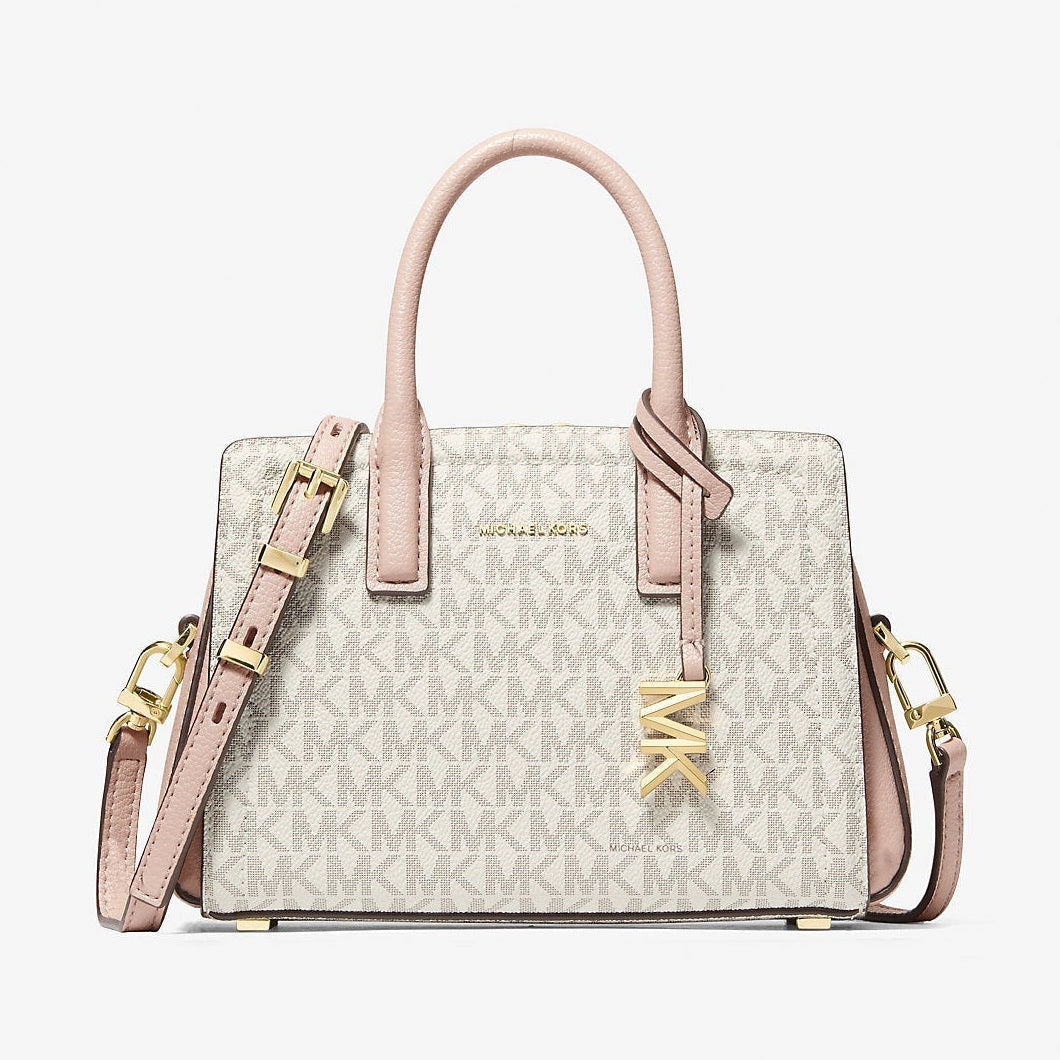 Michael Kors Laila Extra-Small Signature Logo Crossbody Bag Vanilla-Soft Pink