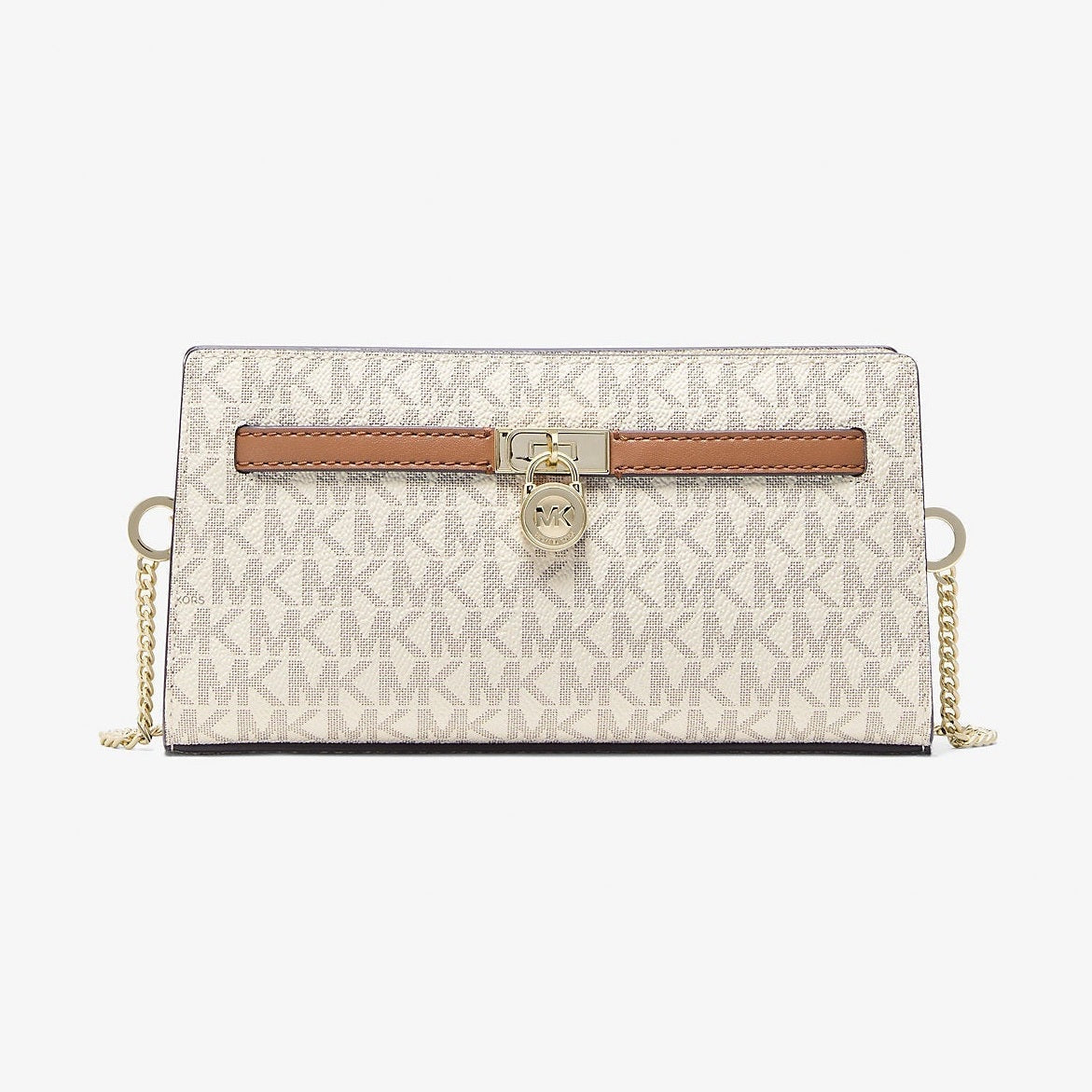 Michael Kors Hamilton Moderne Extra-Small Signature Logo Convertible Crossbody Bag Vanilla-Acorn