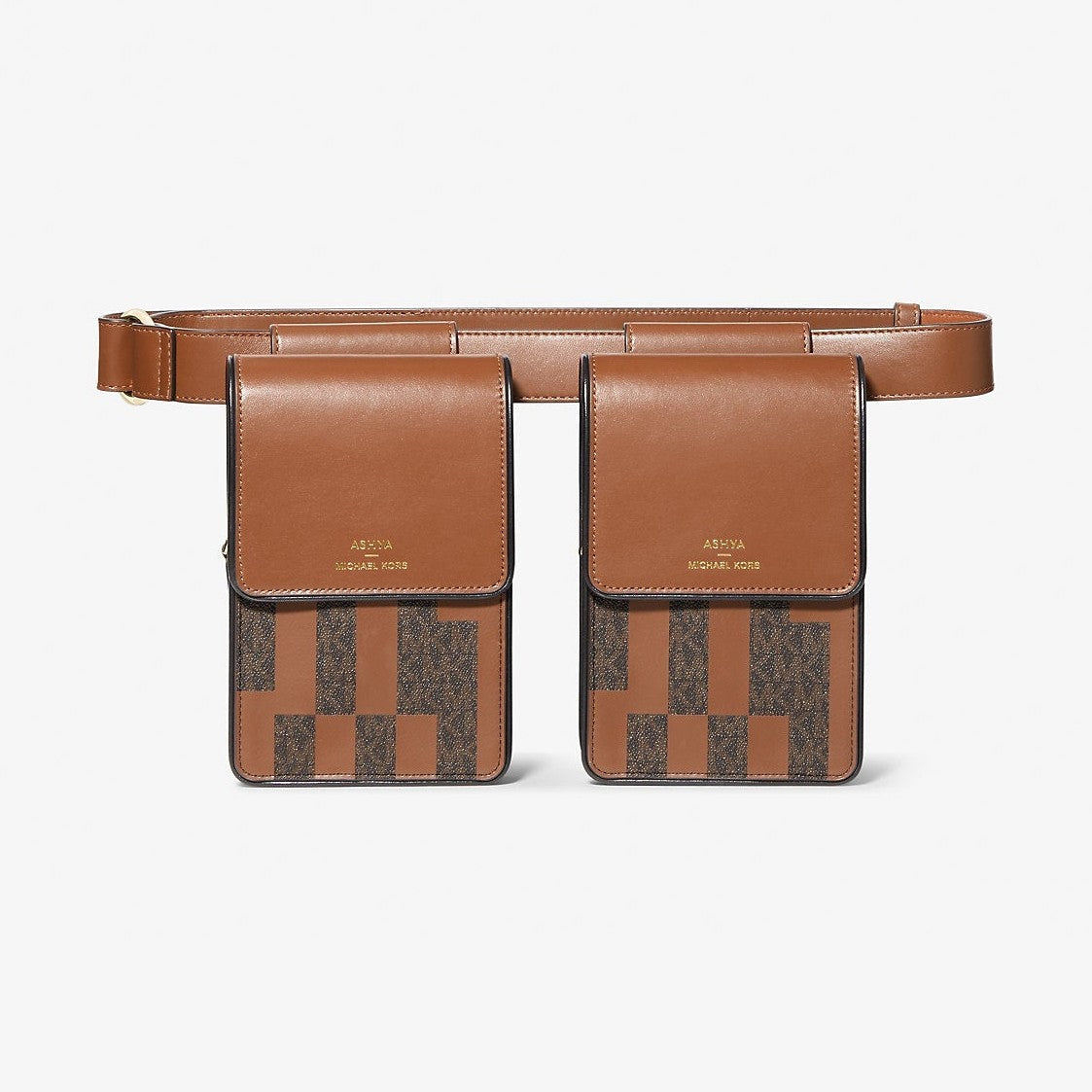 Michael Kors ASHYA X MICHAEL KORS Saga Signature And Leather Multi Bag Brown Multi