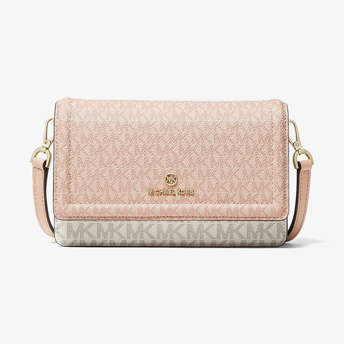 Michael Kors Jet Set Small Two-Tone Logo Smartphone Crossbody Bag Ballet Multi