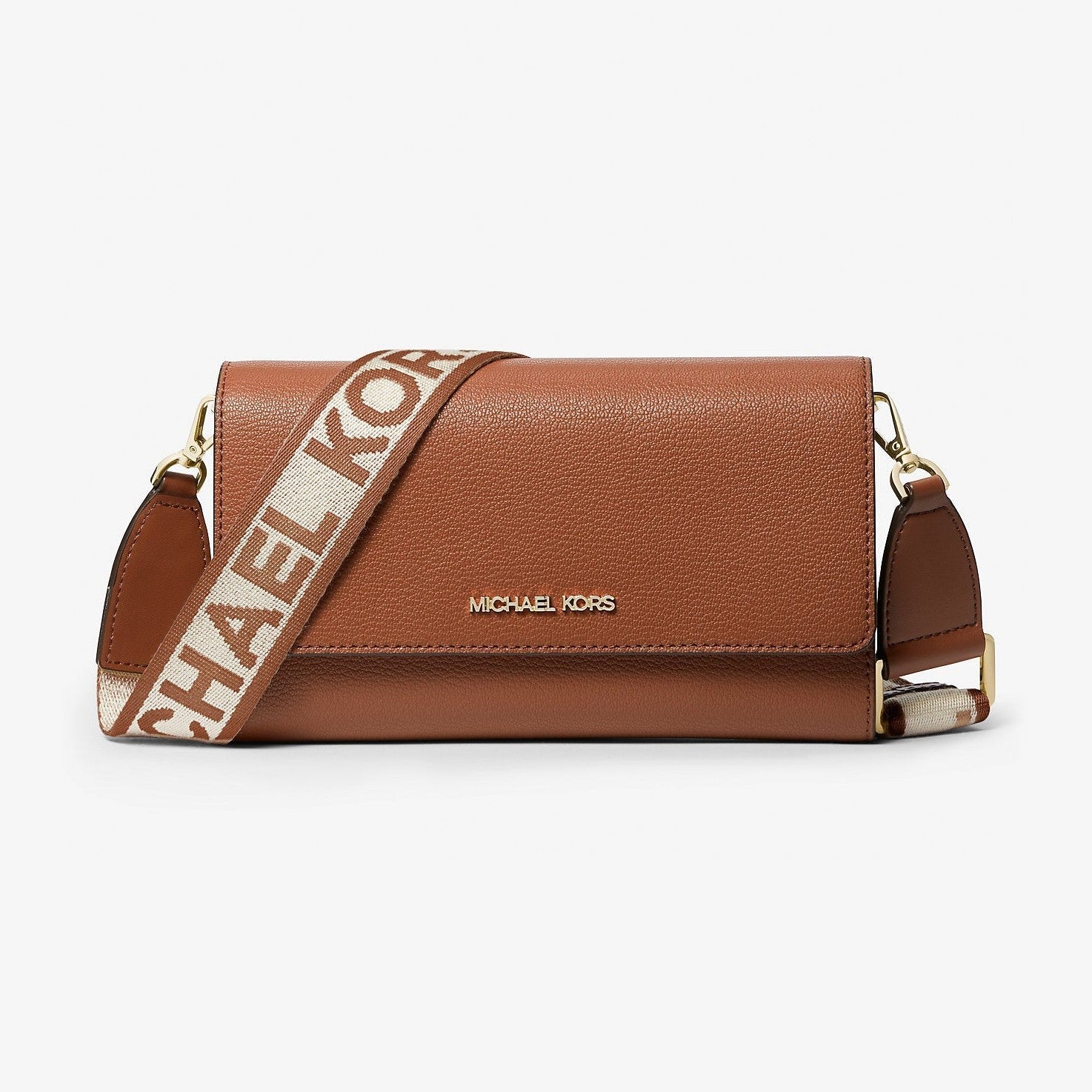 Michael Kors Jet Set Large Leather Crossbody Bag Luggage