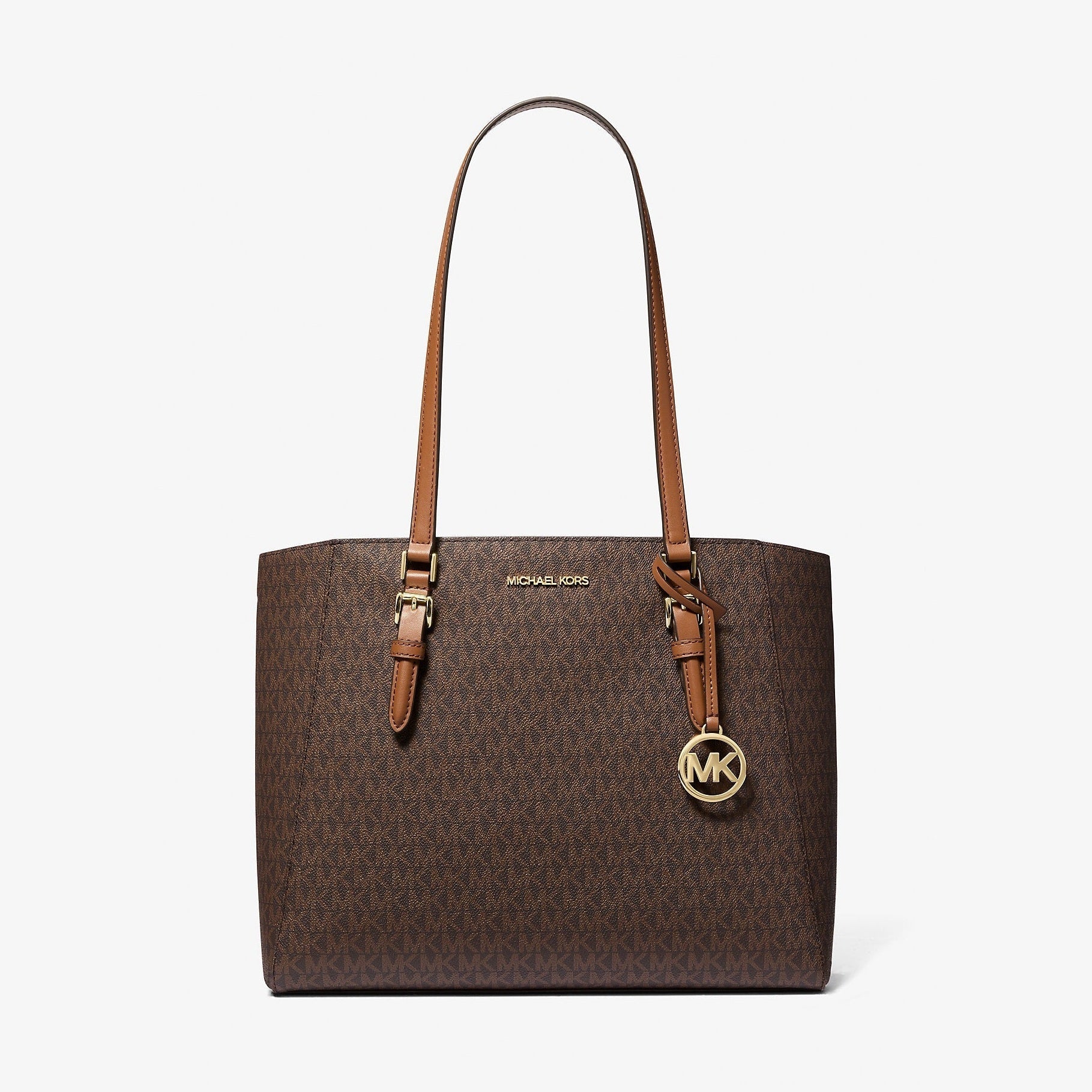 Michael Kors Charlotte Large 3-in-1 Signature Logo Tote Bag Brown