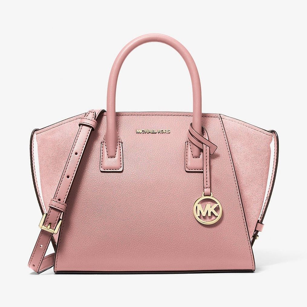 Michael Kors Avril Small Pebbled Leather Satchel Powder Blush